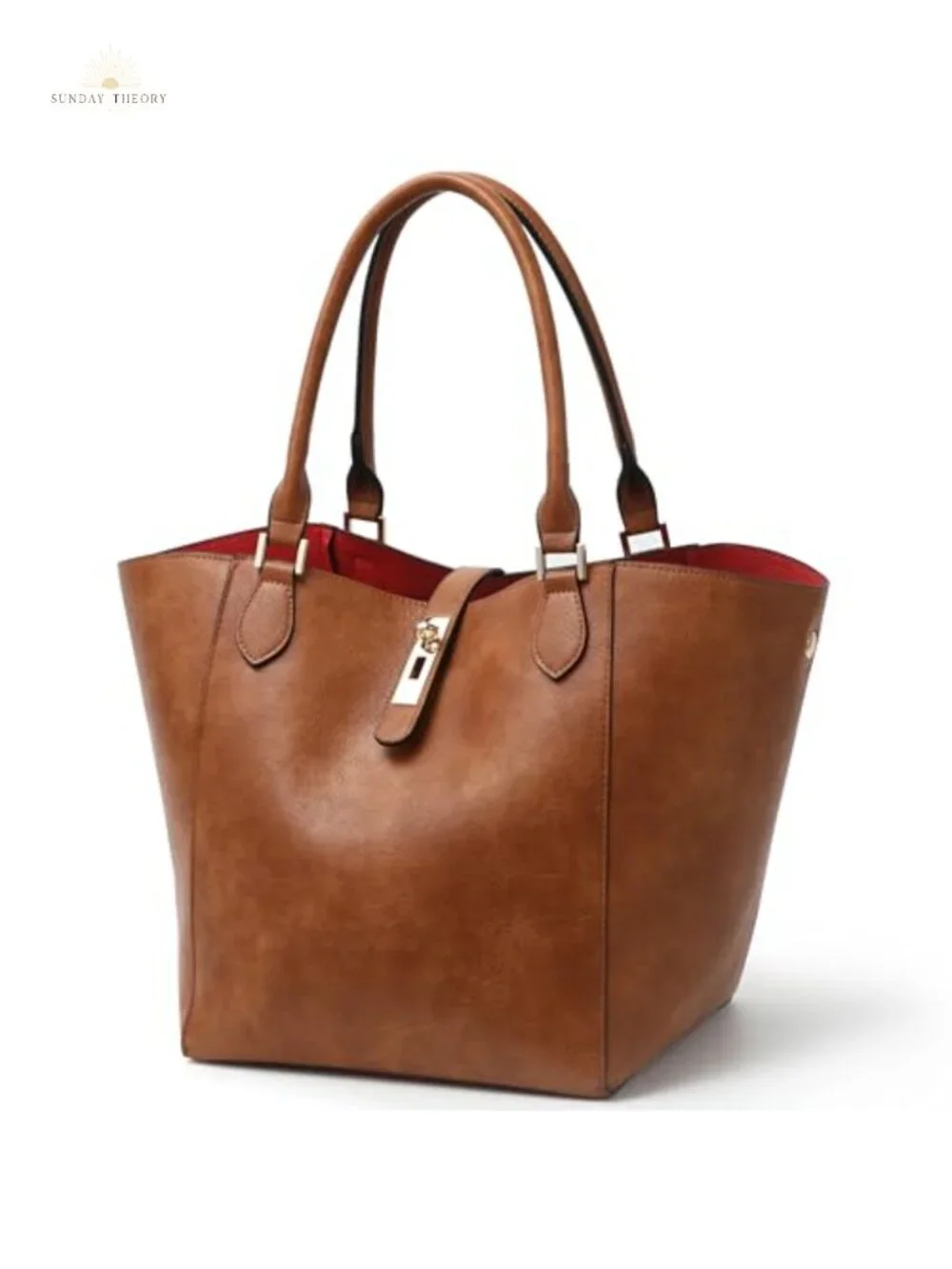 Large Work Tote Bag Women Bucket Purse Vegan Faux Leather